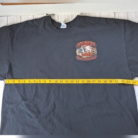 2015 Sturgis Rally 75th Anniversary Black Hills Tee in Black and Orange Sz 2XL - Picture 5 of 9